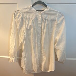 Anthropologie puff sleeve white button down - XS